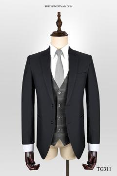Bộ Suit Đen Danton Modern Fit TGS311